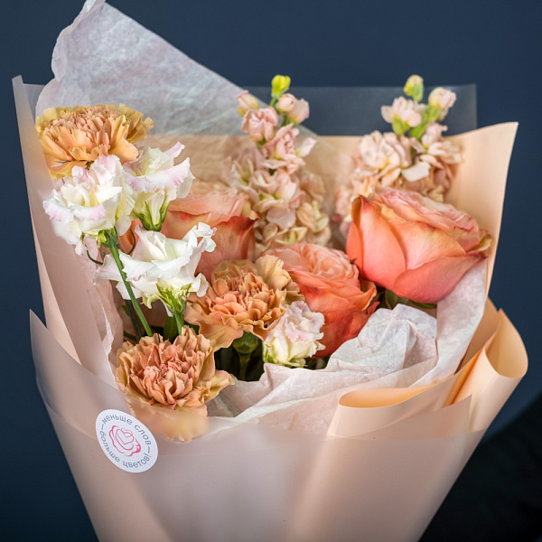 Купить Букет «Персиковый джем» в  с бесплатной доставкой: цена, фото, описание